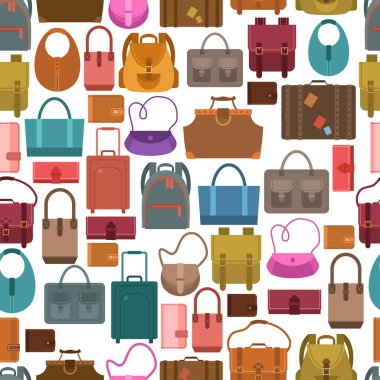 Bags colored seamless pattern clipart
