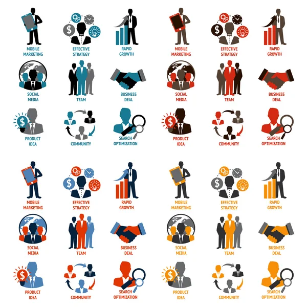 Business and management icons — Stock Vector