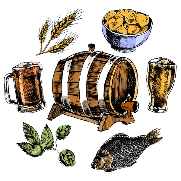 Conjunto de iconos de cerveza — Vector de stock