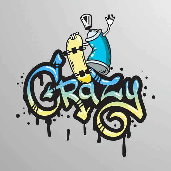 Graffiti szóképző karakternek nyomtatási — Stock Vector