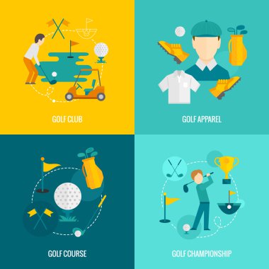 Golf simgeler düz