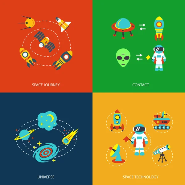 Space Icons Infografiken — Stockvektor