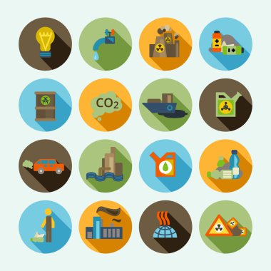 Pollution Icons Set clipart
