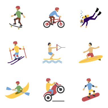 doğa sporları Icons set