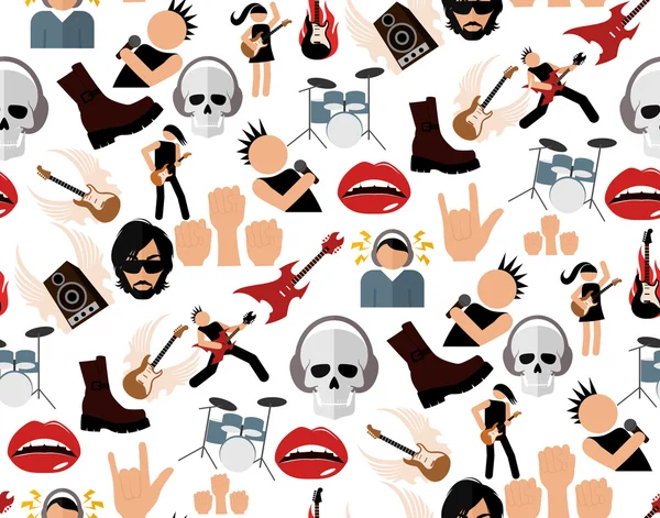 Rock musique motif sans couture — Image vectorielle