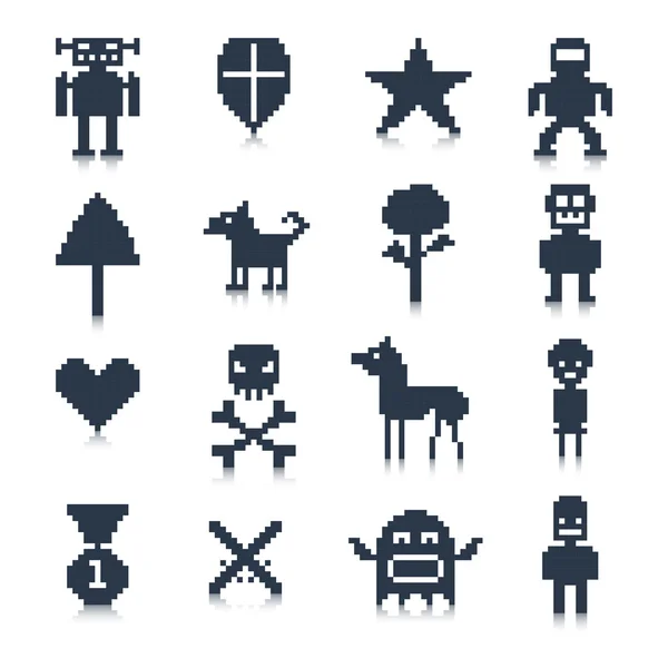 Personajes de píxel juego — Vector de stock