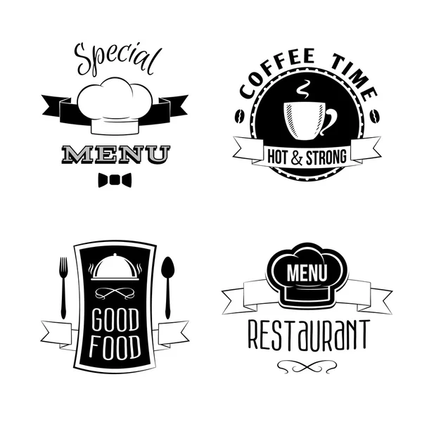 Restaurante menu emblemas conjunto — Vetor de Stock