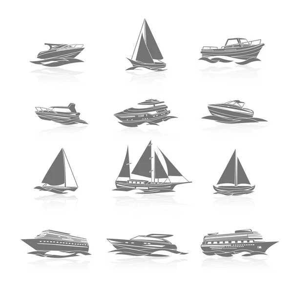 Boats Icons Set — Stock Vector