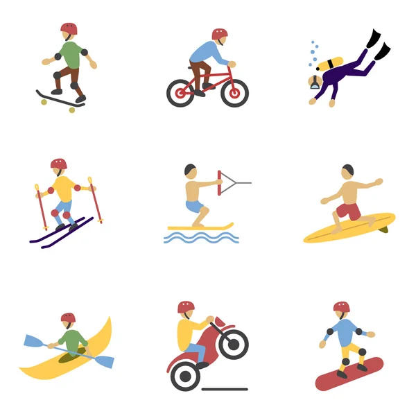 Extreme Sports Icons Set — Stock Vector