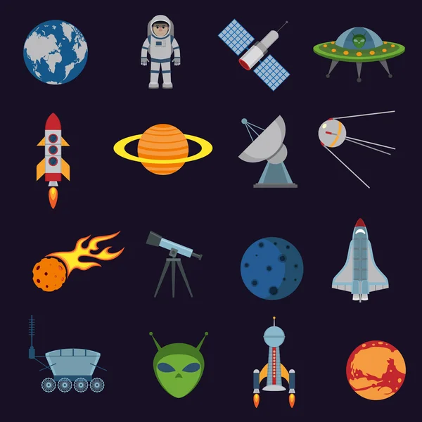 Space and astronomy icons — Stock Vector