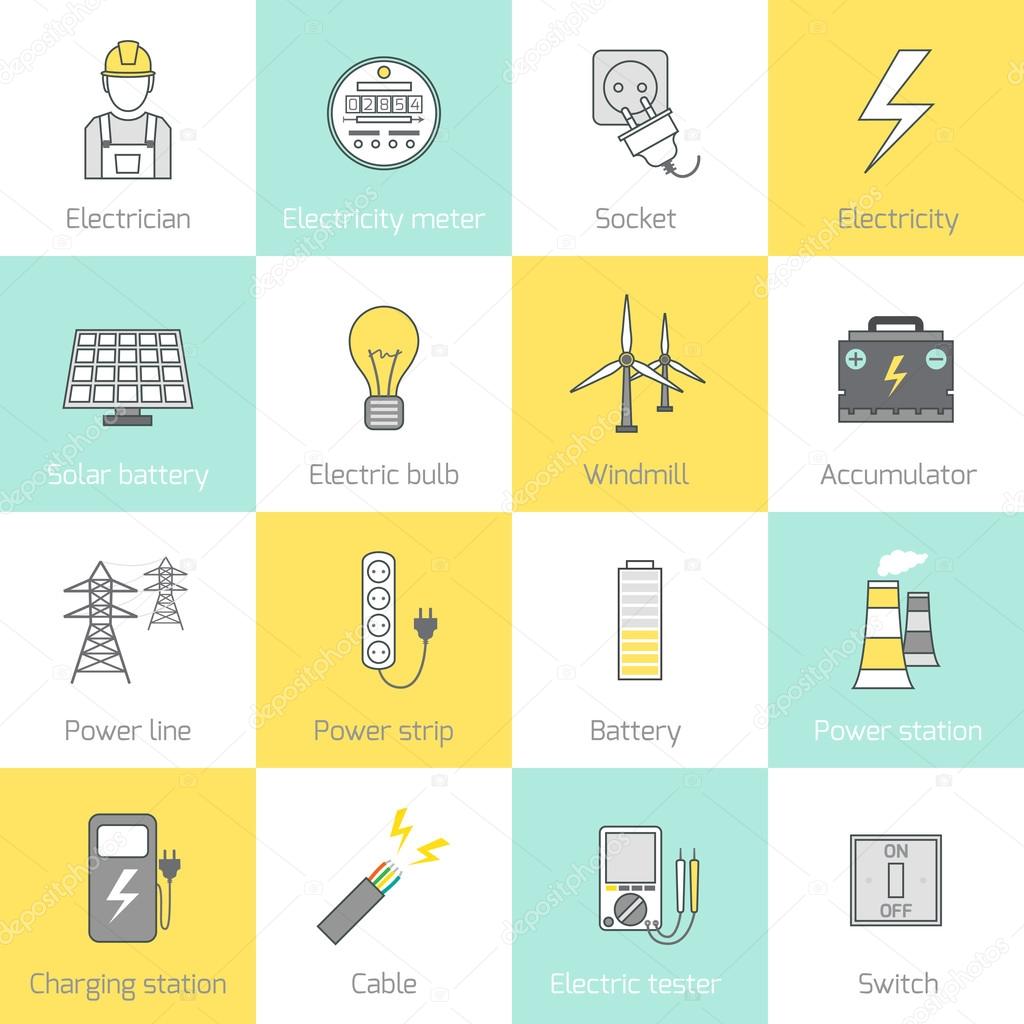Electricity Icon Flat Line