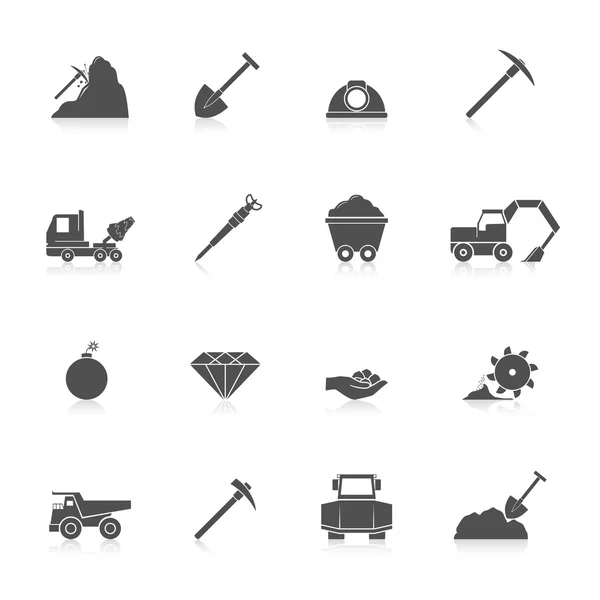 Mining icons set — Stock Vector