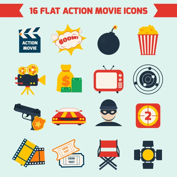 Action movie set — Stock Vector