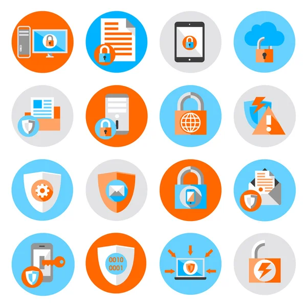 Data Protection Security Icons — Stock Vector