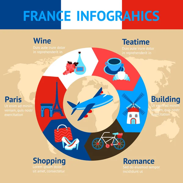 Paris infographic set — Stock vektor