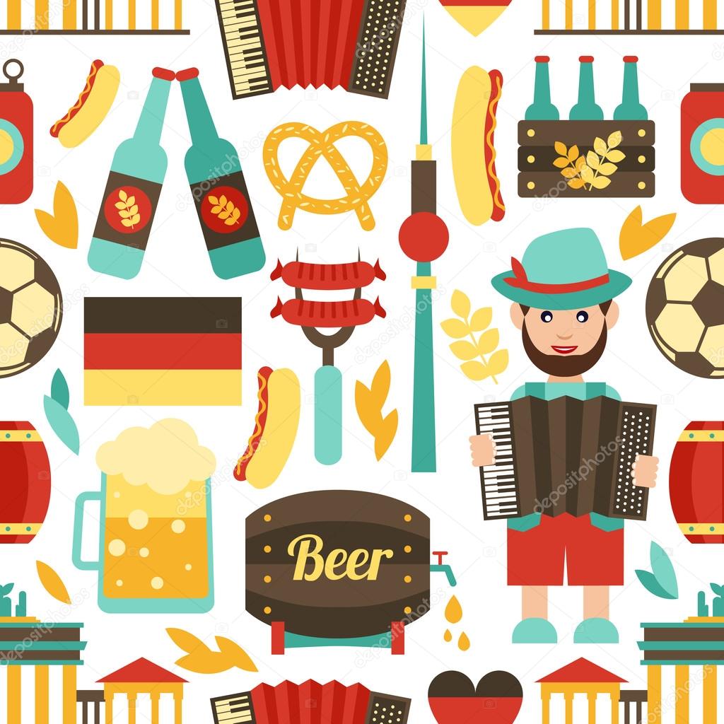 Germany travel seamless pattern