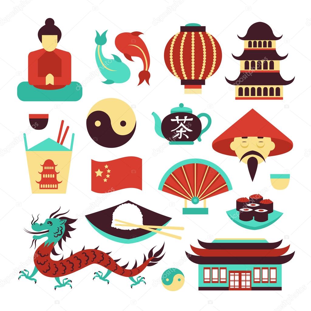 China symbols set