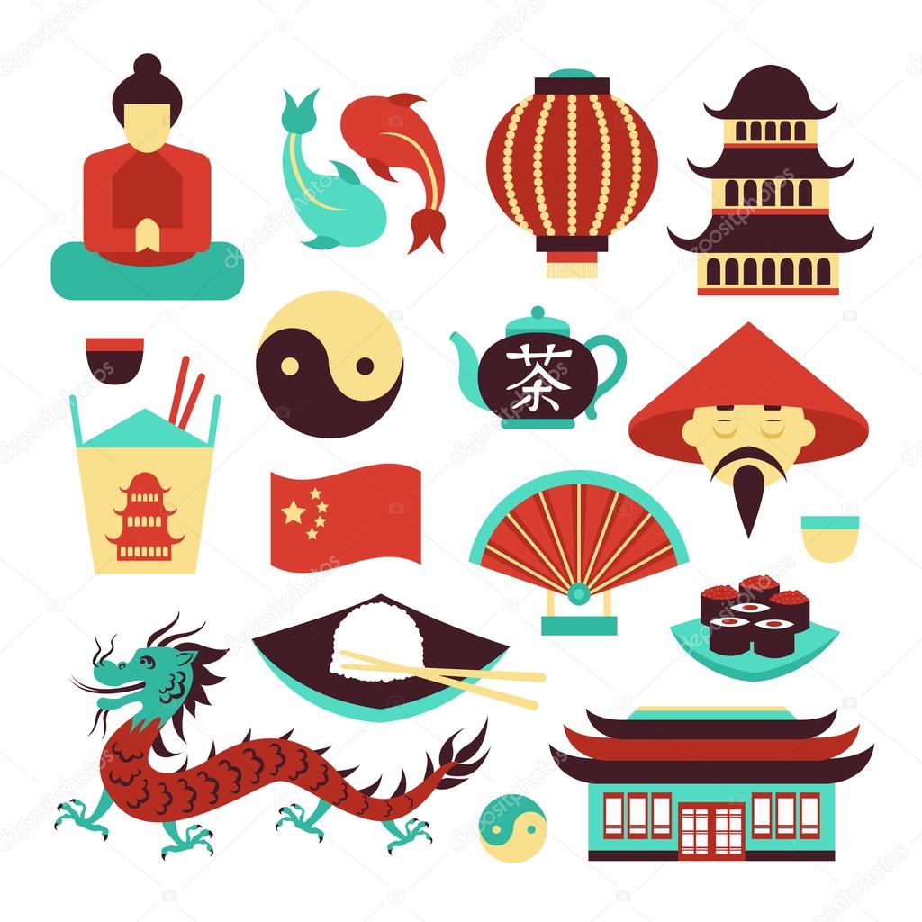 Kina Symboler Set Illustration Av macrovector 52853469 Kina Symboler Set Illustration Av macrovector 52853469