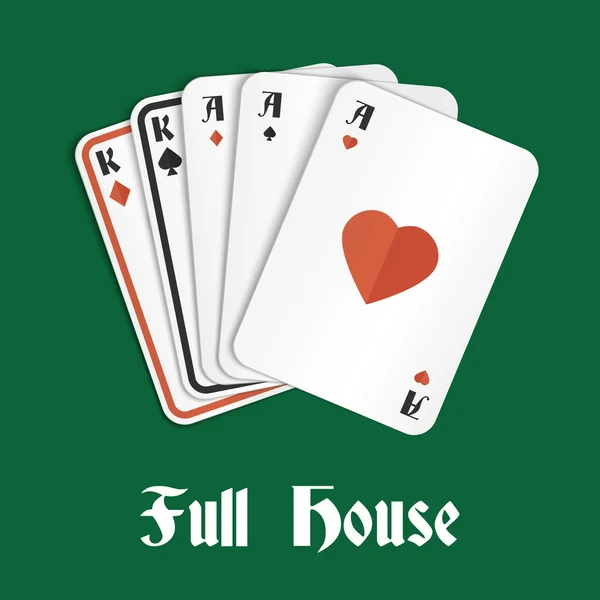 Pokerhand volles Haus — Stockvektor