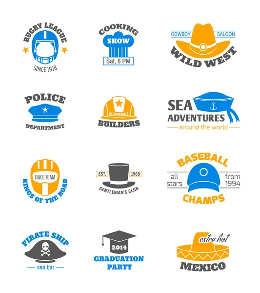 Conjunto de sello de sombrero — Vector de stock