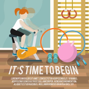 kadın spor salonunda fitness poster