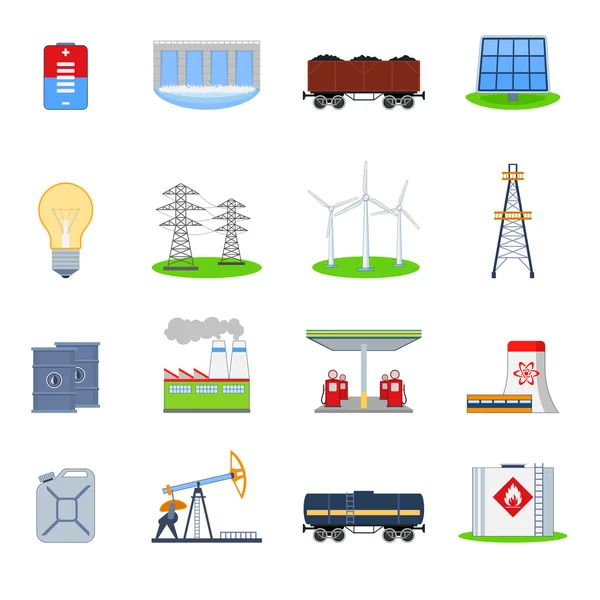 Set icone dell'energia — Vettoriale Stock