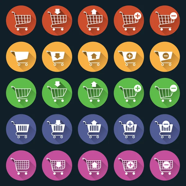 Iconos del carrito de compras — Vector de stock