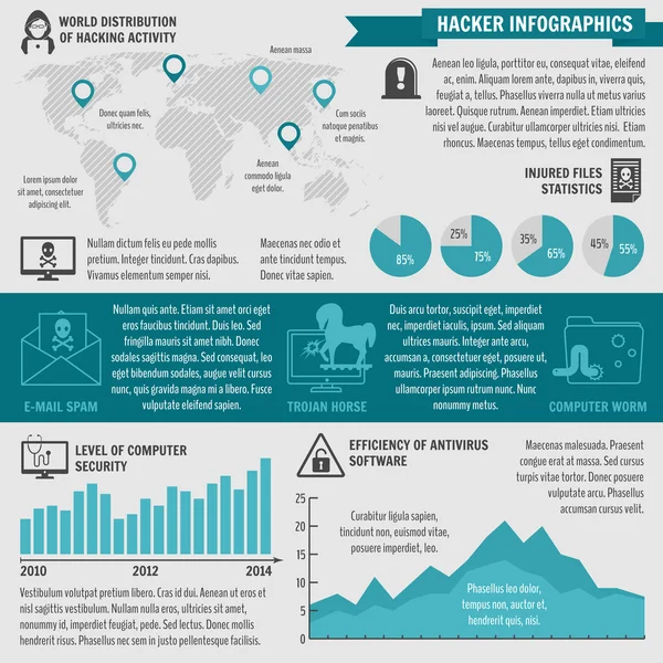 해커 infographic 요소 — 스톡 벡터