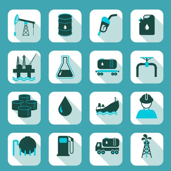 Ensemble d'icônes de l'industrie pétrolière — Image vectorielle