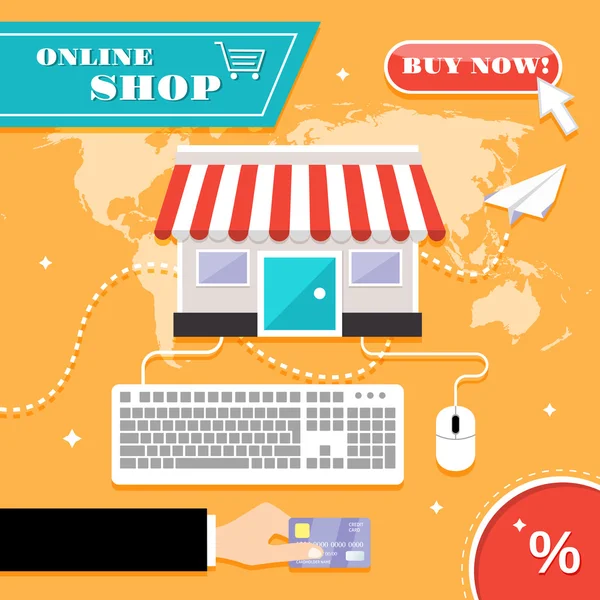 Online-Shopping-Konzept — Stockvektor