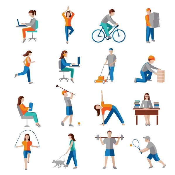 Physical activity icons — Stock Vector