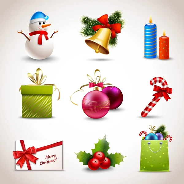 Conjunto de iconos de Navidad — Vector de stock