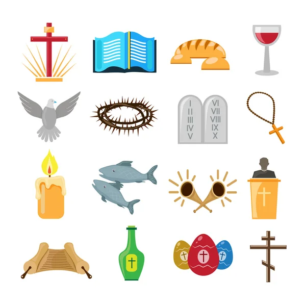 Hıristiyanlık Icons set — Stok Vektör