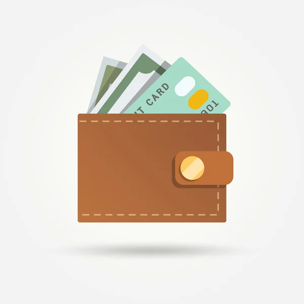 Wallet with money isolated — Stock Vector