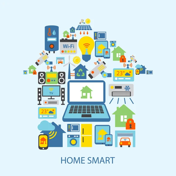 Smart home icons set Stock Vector