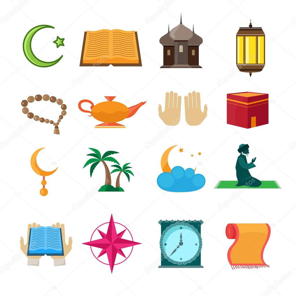 Islam icons set