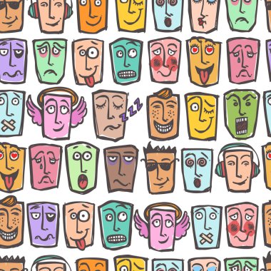 Kroki emoticons seamless modeli