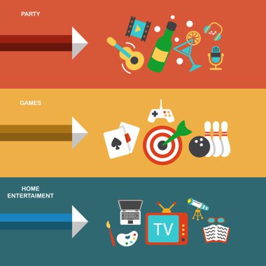 eğlenceleri düz başlık sayfası