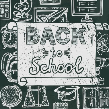 geri okul blackboard poster