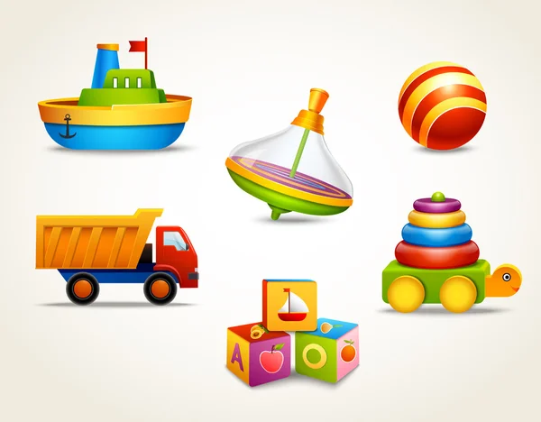 Toys icons set — Stock Vector