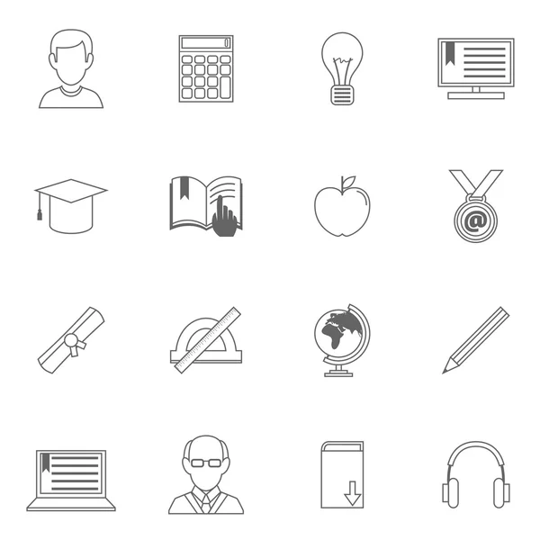 Education Outline Icons — Stock Vector