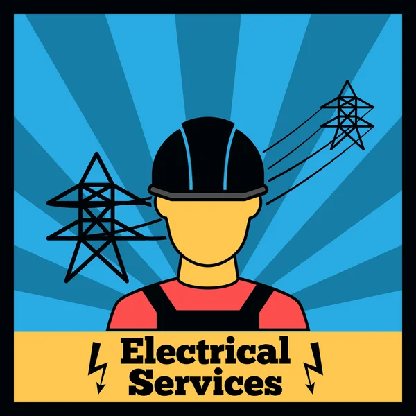 Poster icône électricité — Image vectorielle