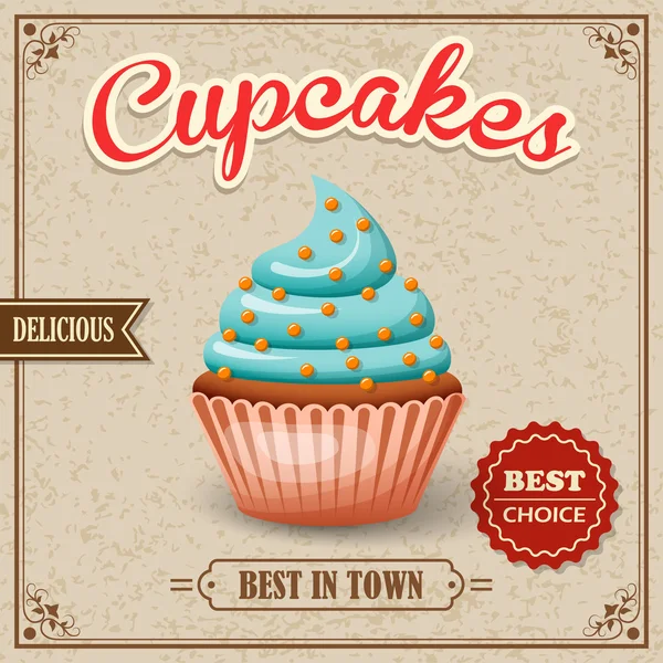 Cartel de la cafetería Cupcake — Archivo Imágenes Vectoriales
