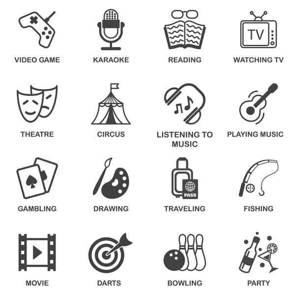 Conjunto de iconos de entretenimiento — Vector de stock
