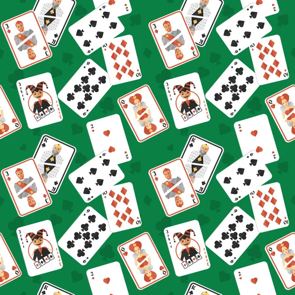 Playing cards seamless pattern — Stock Vector