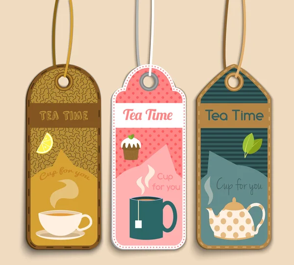 Set de etiquetas de té — Archivo Imágenes Vectoriales