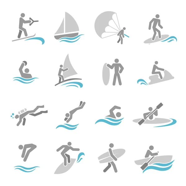 Watersporten pictogrammen instellen — Stockvector