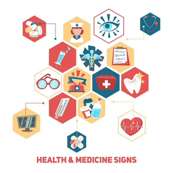 Concepto de salud y signos médicos — Archivo Imágenes Vectoriales