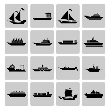 gemi ve tekneler Icons set