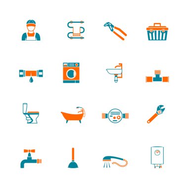 Sıhhi tesisat Icons set